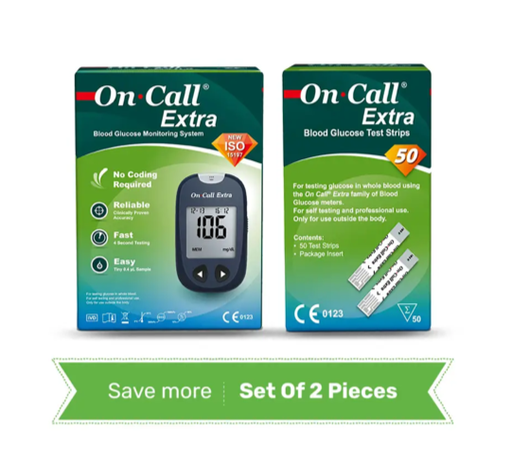 Oncall Extra Blood Glucose Monitor + 50 Test Strips